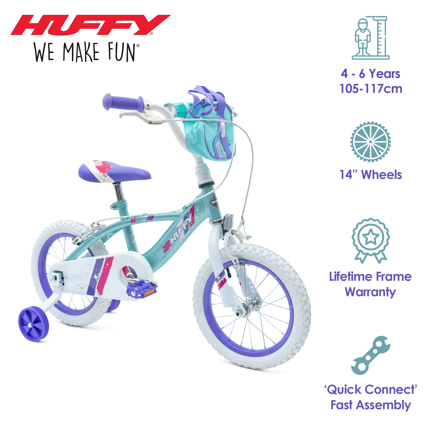 14" Glimmer Girls Bike - Sparkle and Shine