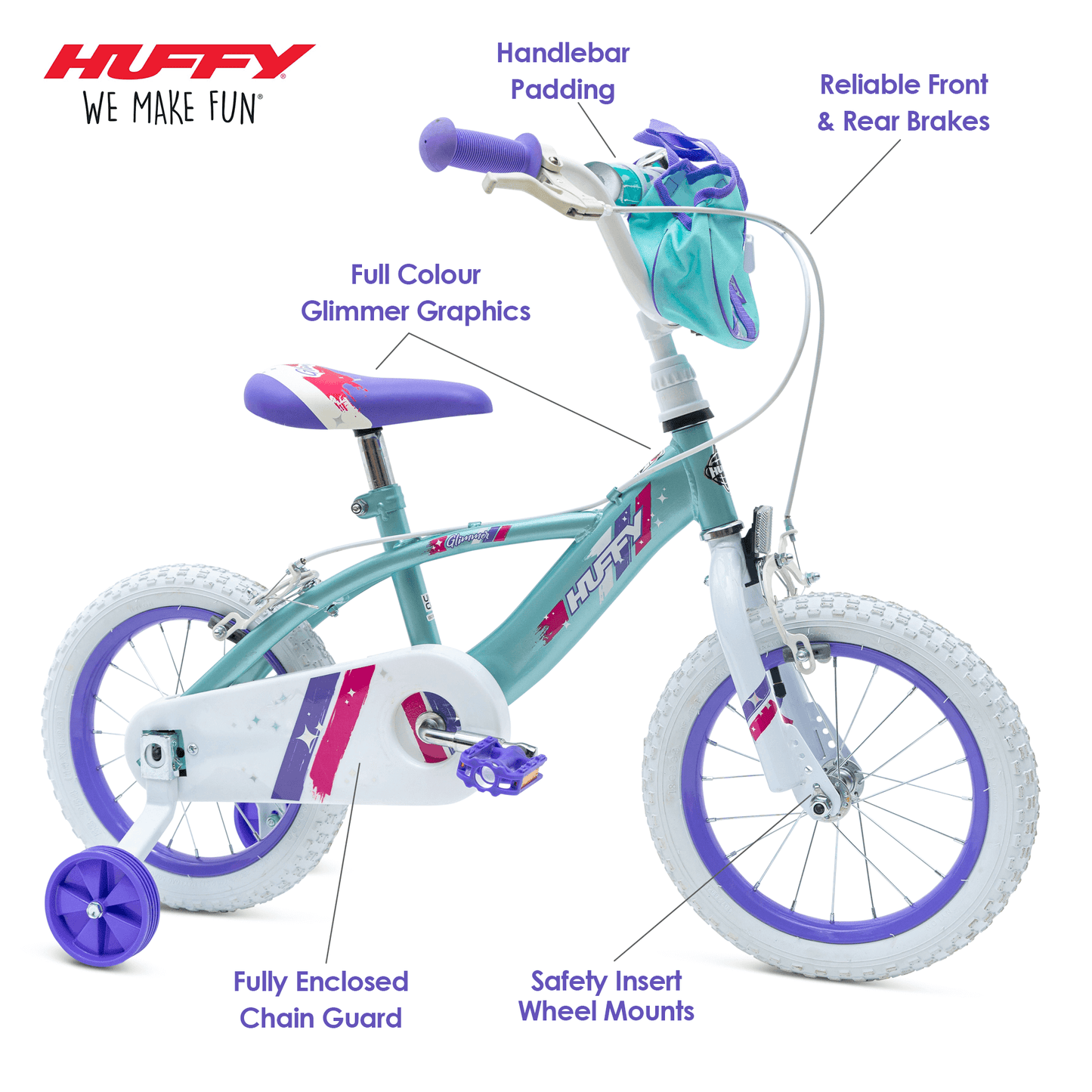 14" Glimmer Girls Bike - Sparkle and Shine